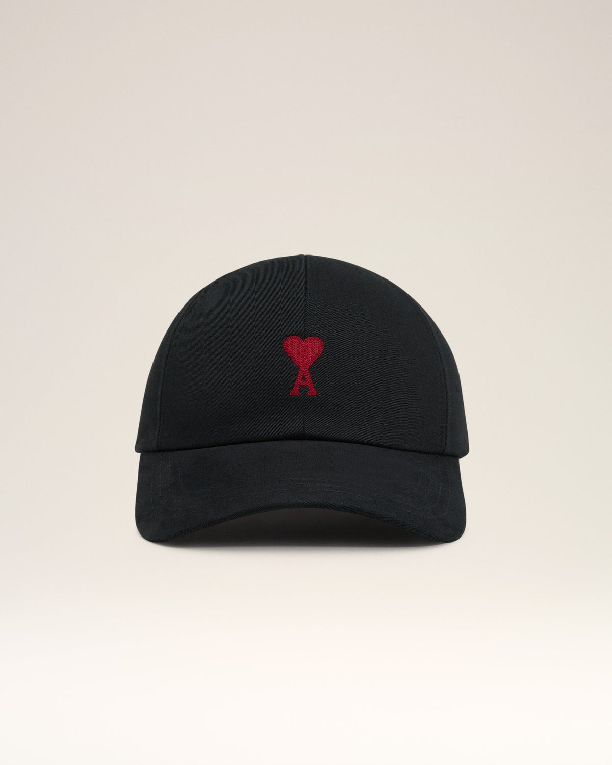 Black Cotton Gabardine Ami De Coeur Embroidery Cap