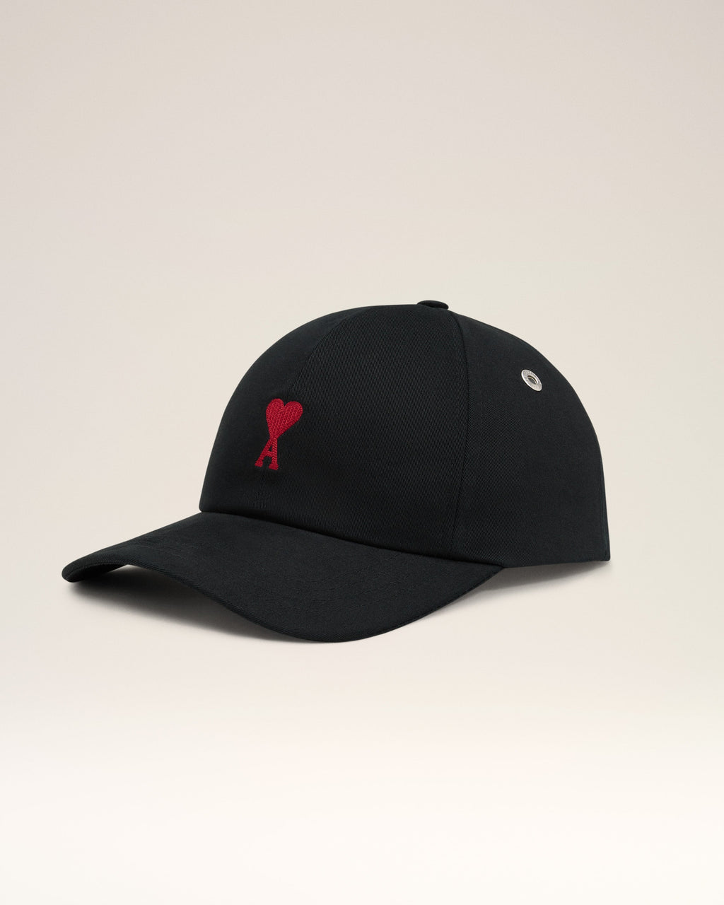 Black Cotton Gabardine Ami De Coeur Embroidery Cap