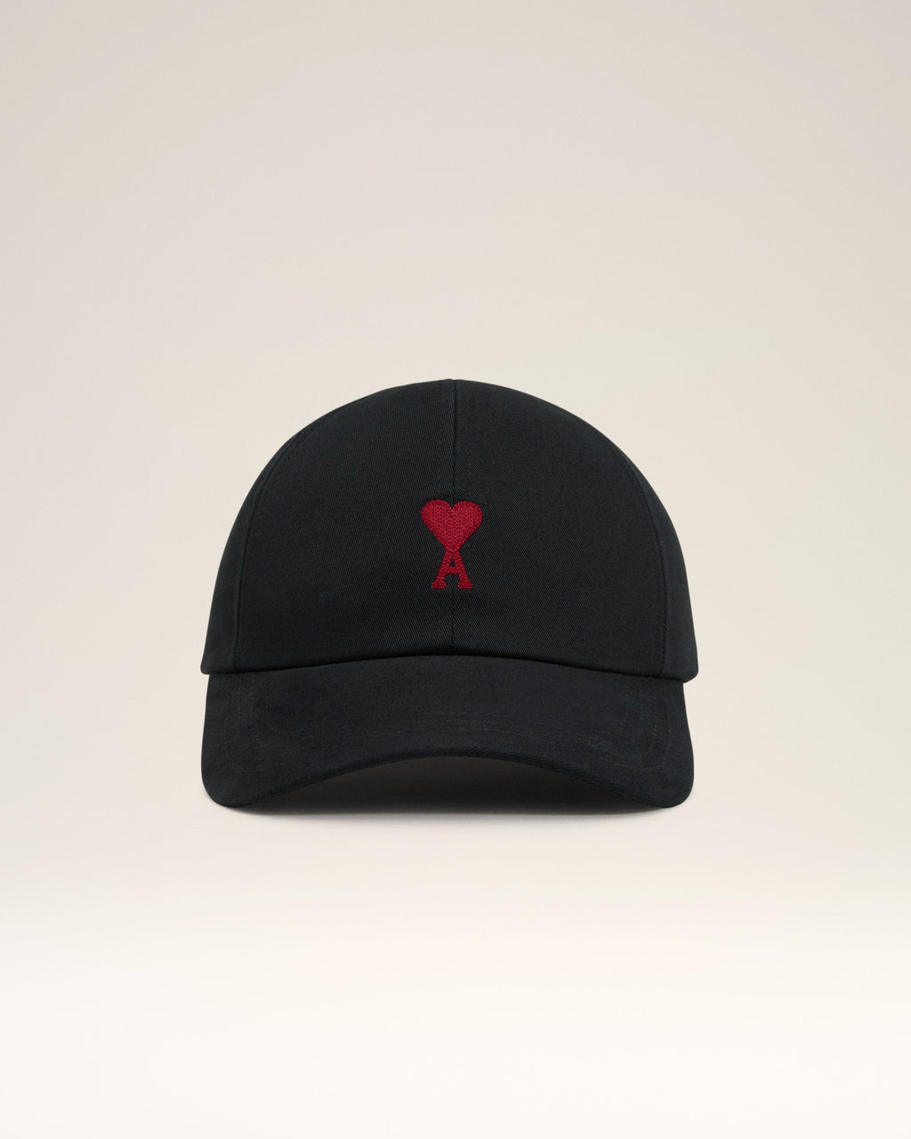 Black Cotton Gabardine Ami De Coeur Embroidery Cap