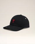 Black Cotton Gabardine Ami De Coeur Embroidery Cap