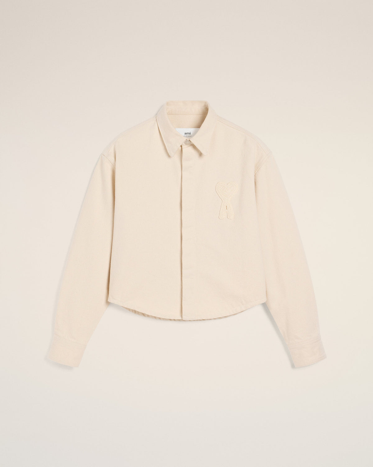 Beige Cotton Ami de Coeur Cropped Shirt