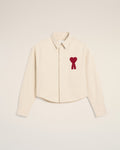Beige Cotton Ami de Coeur Cropped Shirt