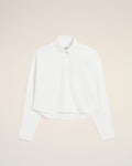 White Cotton Ami De Coeur Cropped Oversized Shirt