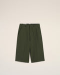 Green Wool Wide Bermuda