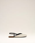 Beige Leather Slingbacks