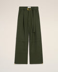 Green Wool Cargo Trousers