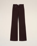 Burgundy Cotton Flare Fit Jeans