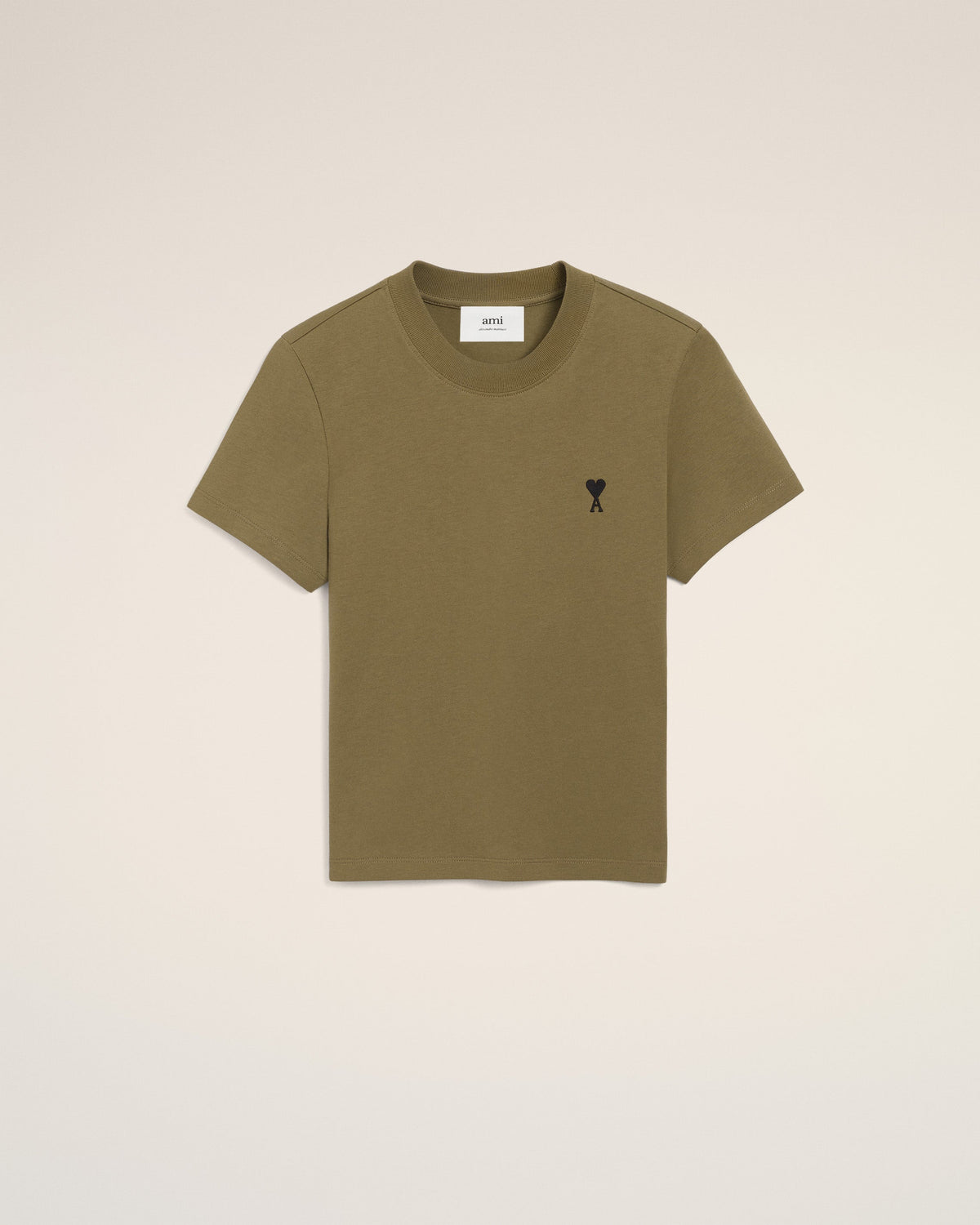 Green Cotton Cropped Ami De Coeur T-shirt