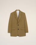 Green Wool Loose Double Breasted Jacket