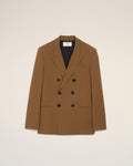 Brown Wool Double Breasted Jacket