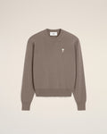 Beige Wool Ami de Coeur Crew Neck Sweater