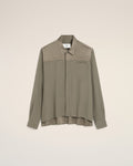 Beige Contrasted Top Long Sleeve Shirt