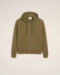 Green Cotton Zipped Ami De Coeur Hoodie