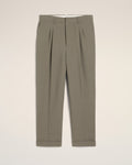 Taupe Wool Carrot Fit Trousers