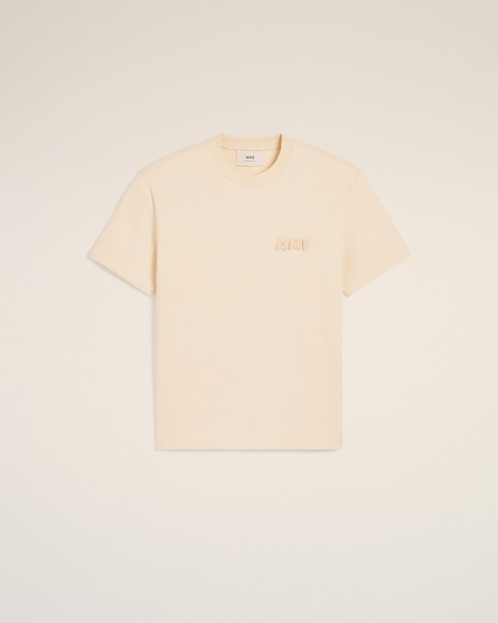 Beige Cotton Ami Patch T-Shirt