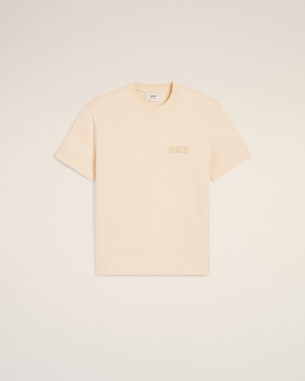 Beige Cotton Ami Patch T-Shirt