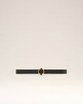 Black Leather Ami Round Buckle Belt