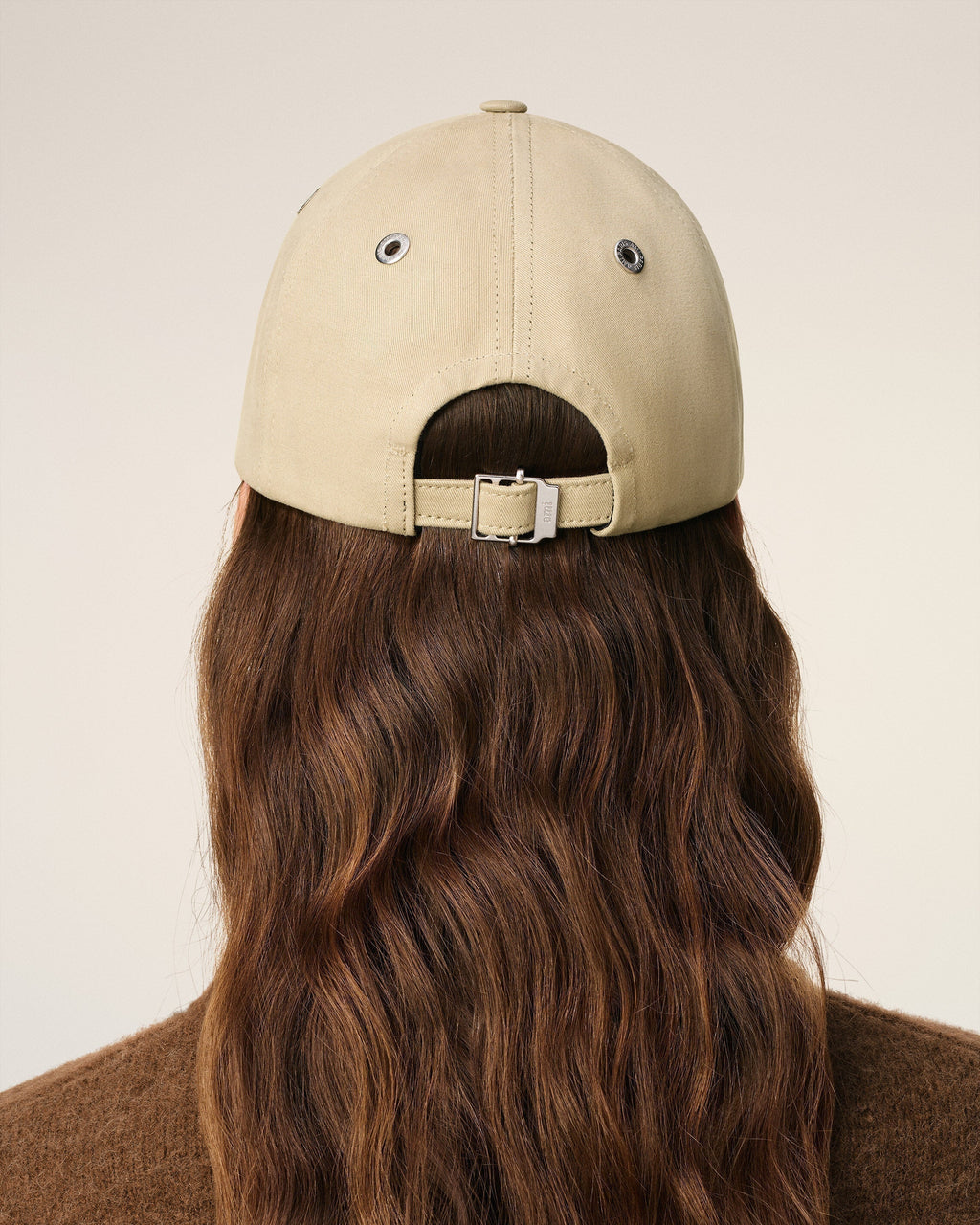 Beige Cotton Ami De Coeur Embroidery Cap