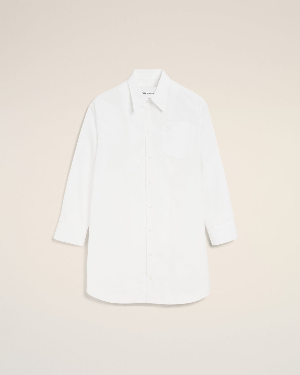 White Cotton Ami De Coeur Wide Shirt Dress
