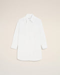 White Cotton Ami De Coeur Wide Shirt Dress