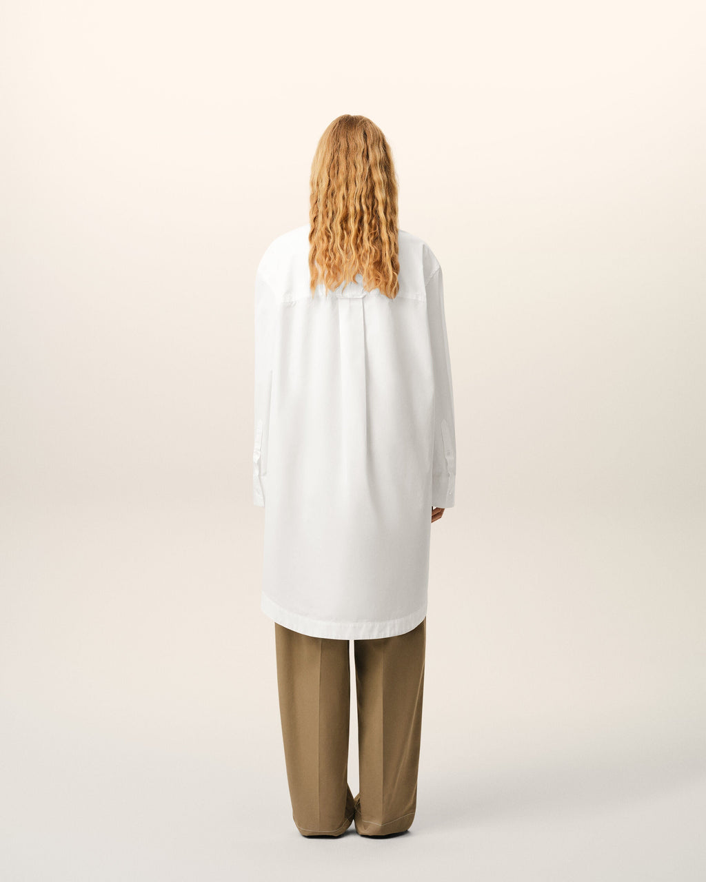 White Cotton Ami De Coeur Wide Shirt Dress