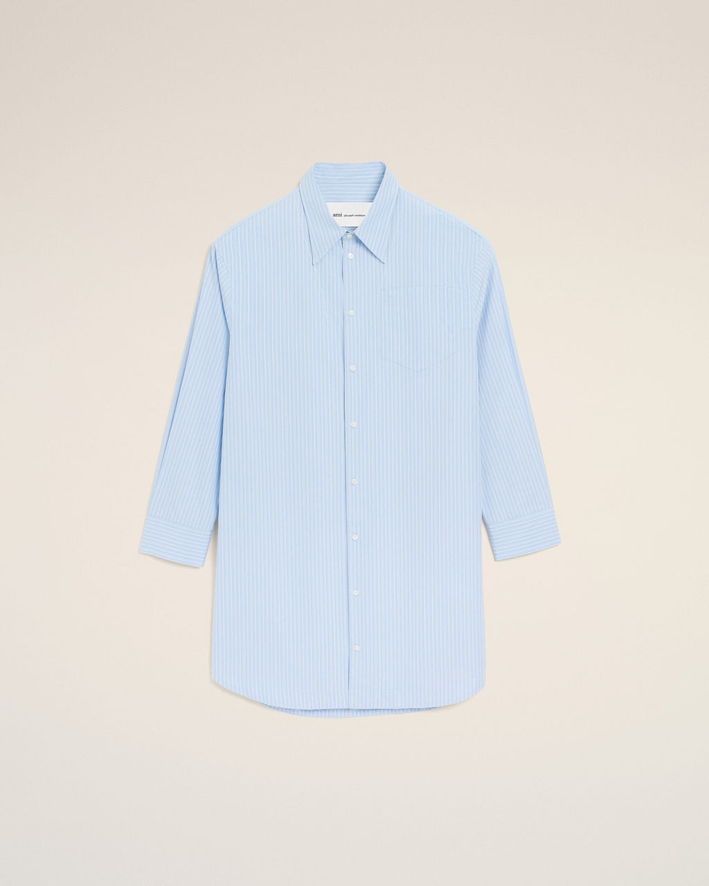Blue Cotton Ami De Coeur Wide Shirt Dress