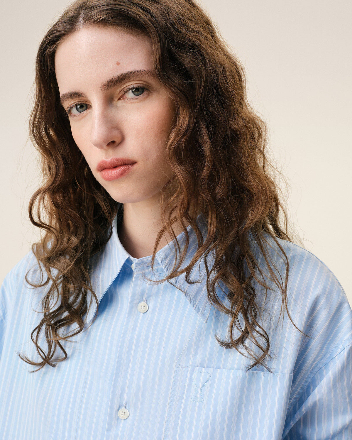Blue Cotton Ami De Coeur Wide Shirt Dress