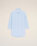 Blue Cotton Ami De Coeur Wide Shirt Dress