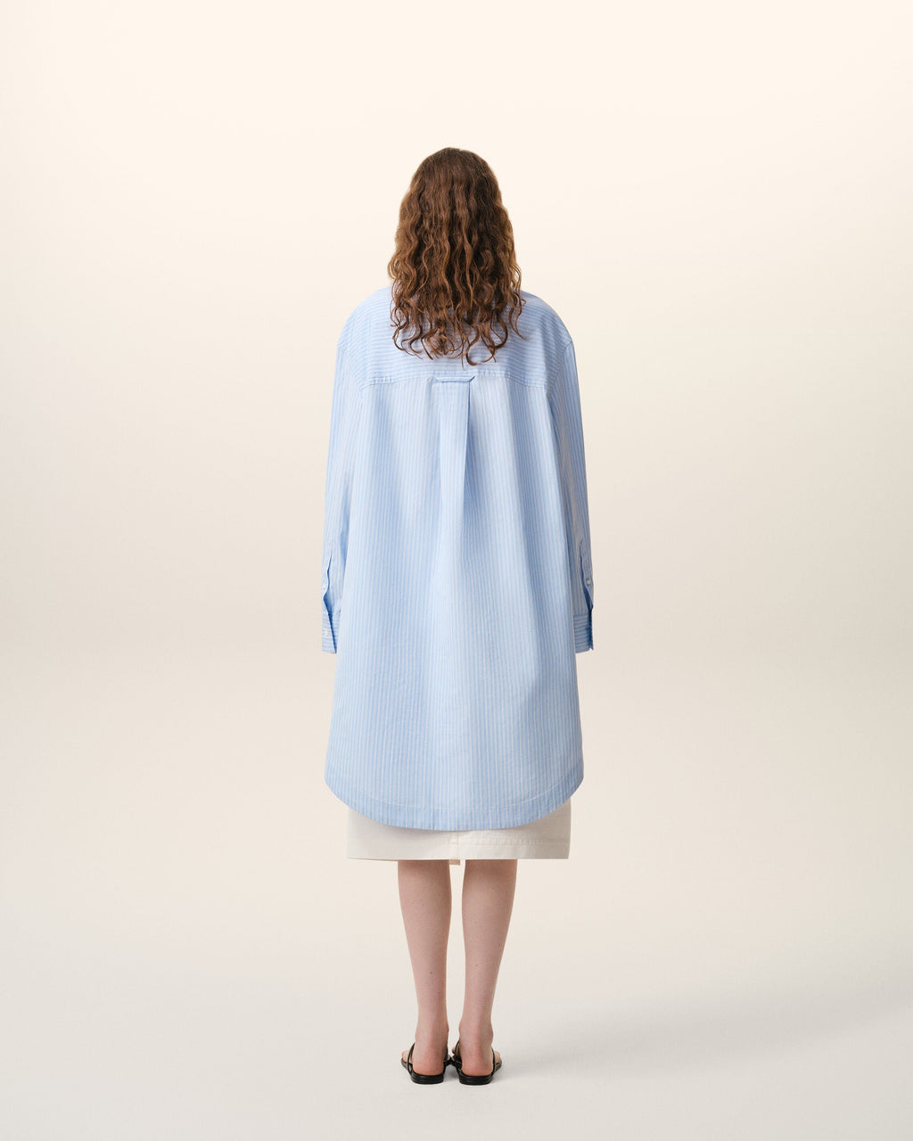 Blue Cotton Ami De Coeur Wide Shirt Dress