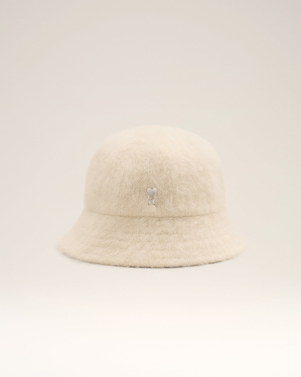 White Wool Ami de Coeur Stud Bucket Hat