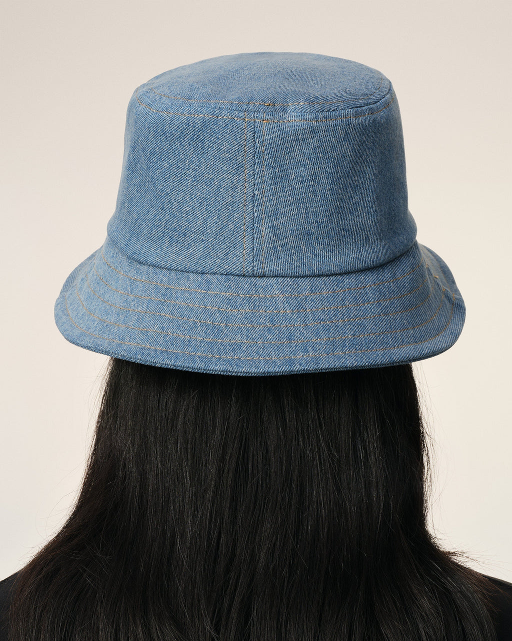 Blue Cotton Ami de Coeur Embroidery Bucket Hat