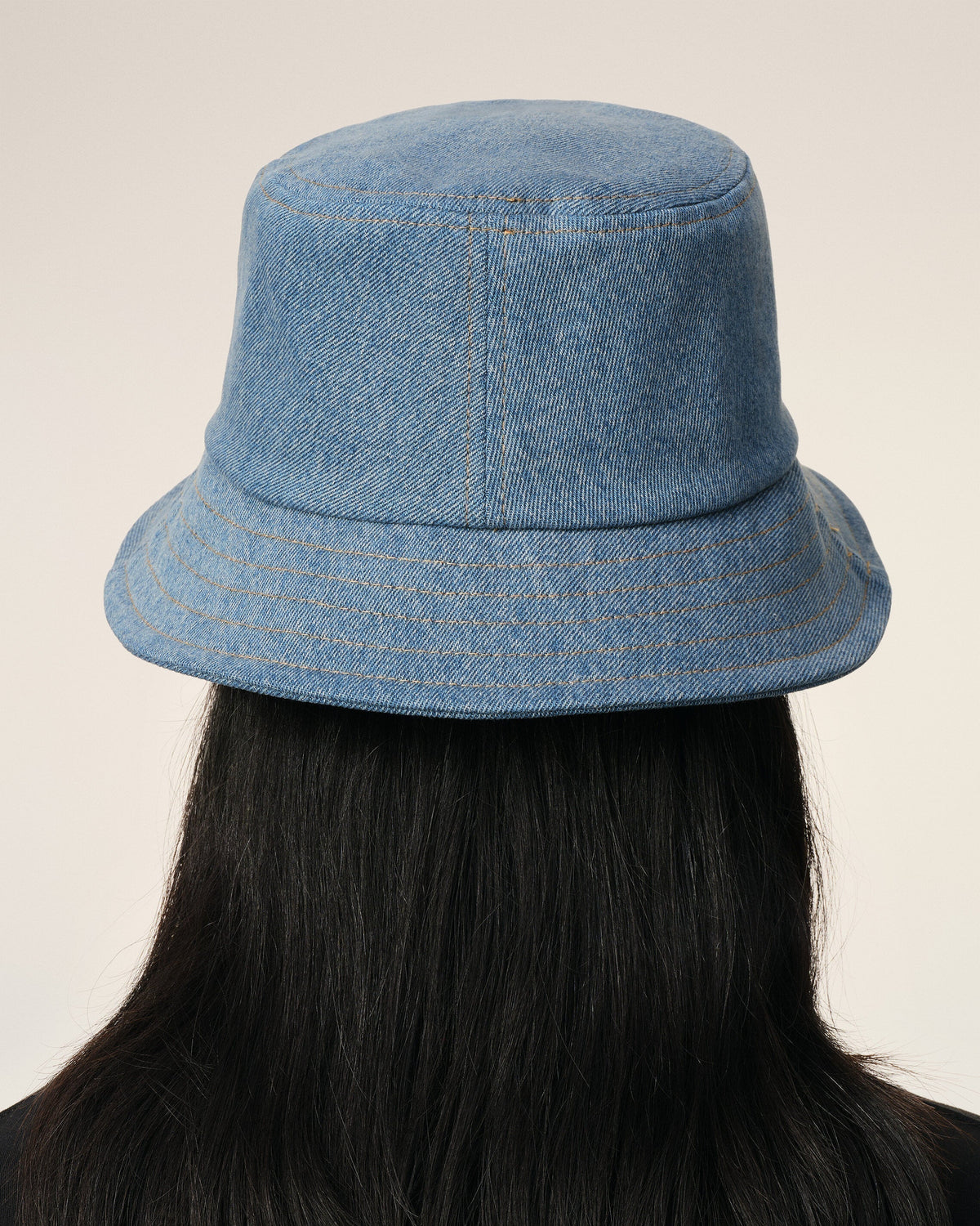 Blue Cotton Ami de Coeur Embroidery Bucket Hat