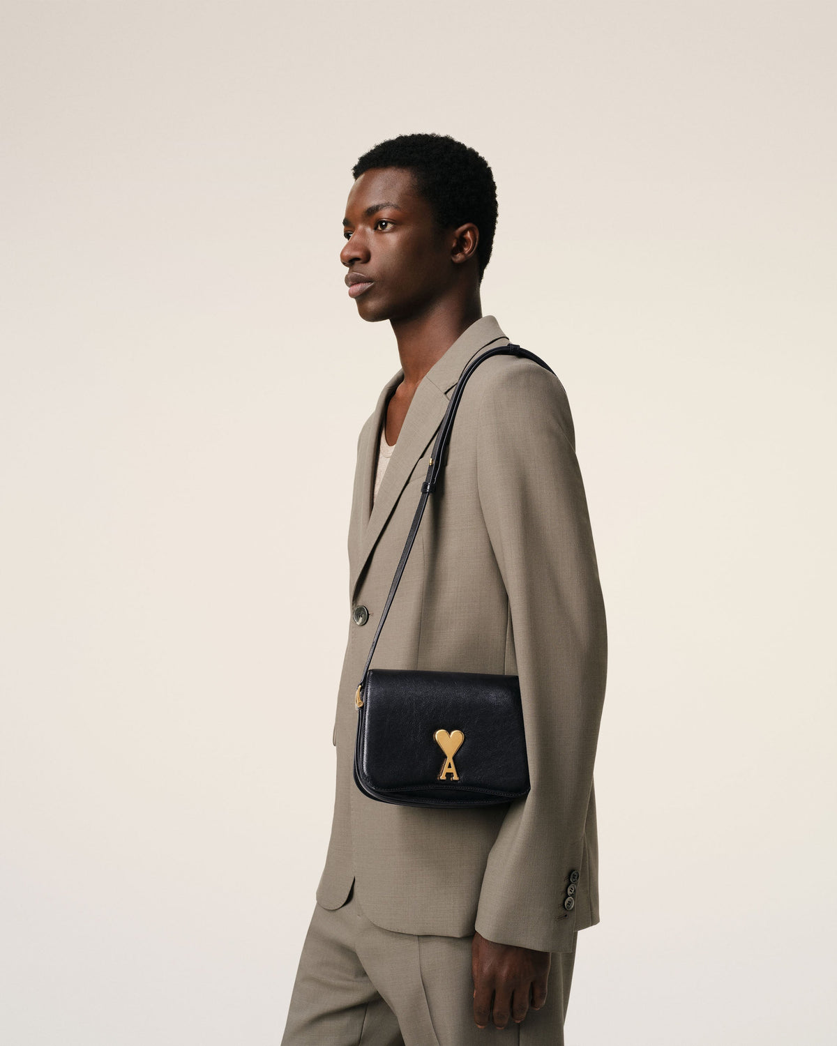Black Leather Paris Paris  Bag