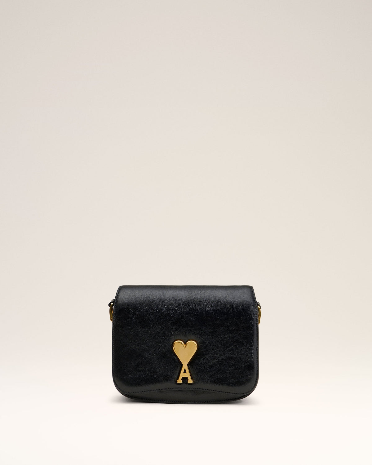 Black Leather Paris Paris  Bag