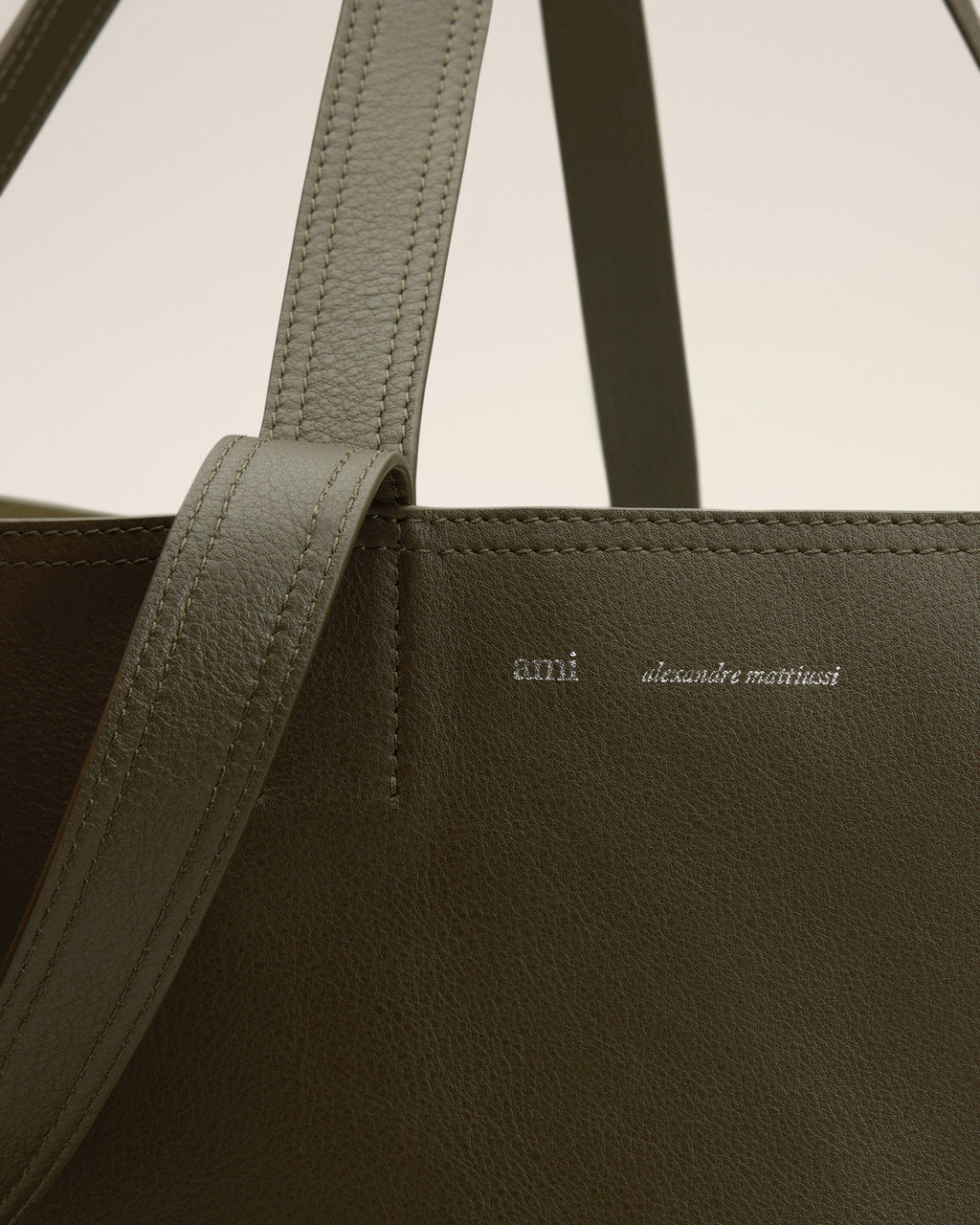 Green Leather Midi Maxi Tote Bag