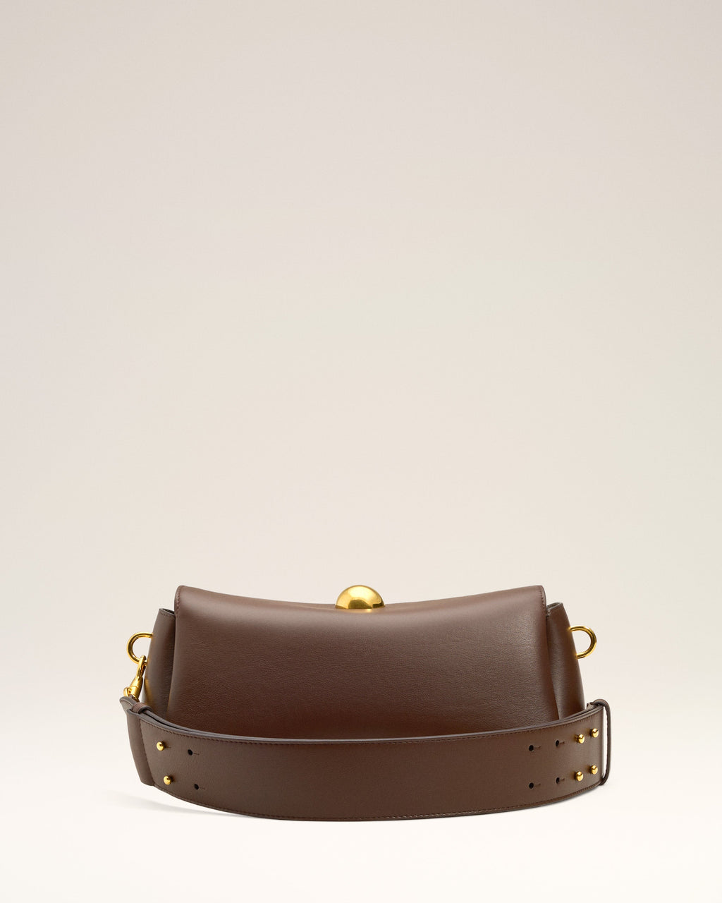 Brown  Smooth Leather Carrousel Bag