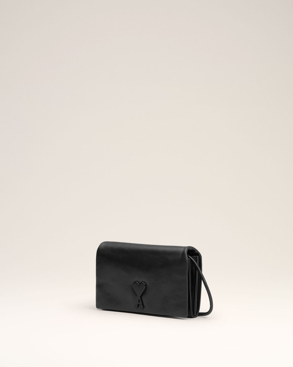 Black Smooth Leather Voulez Vous Wallet Strap