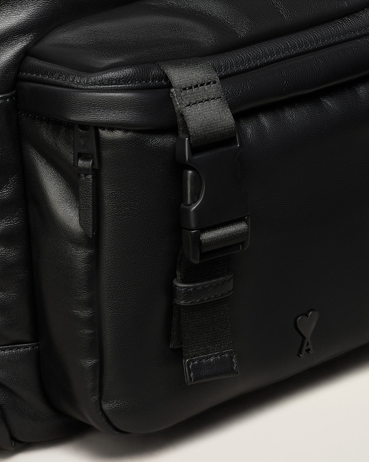 Black Leather Ami De Coeur Backpack
