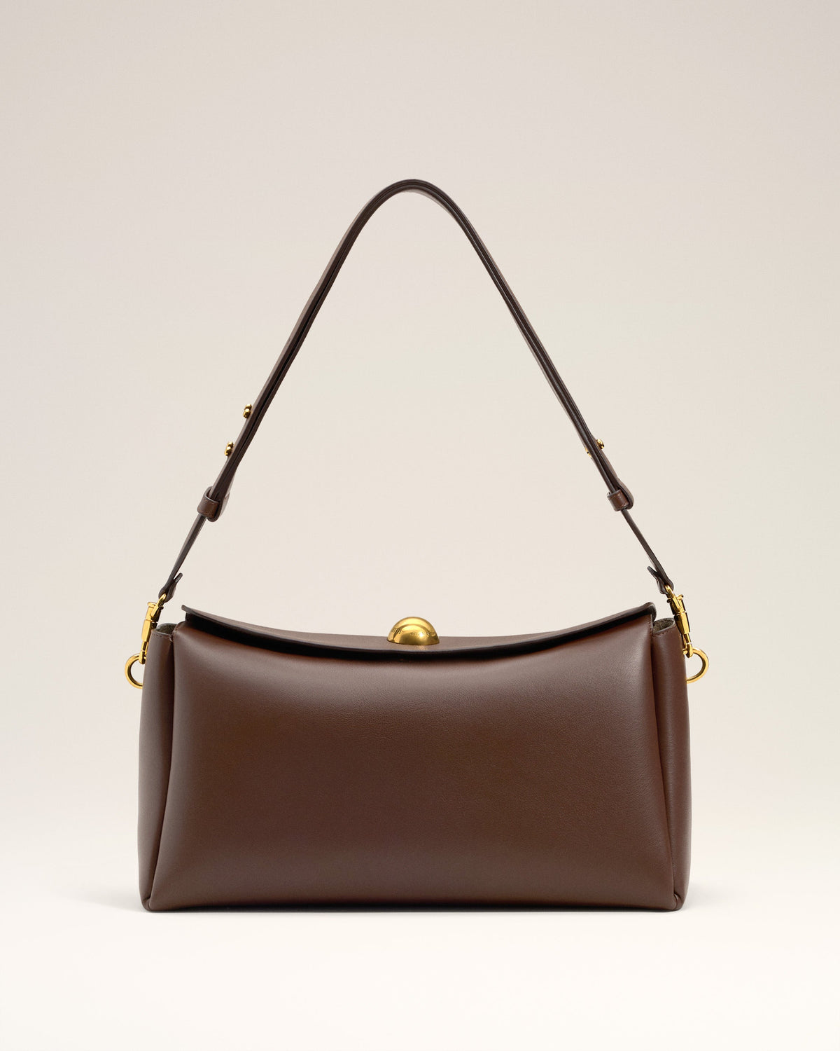 Brown Smooth Leather Carrousel Medium Bag