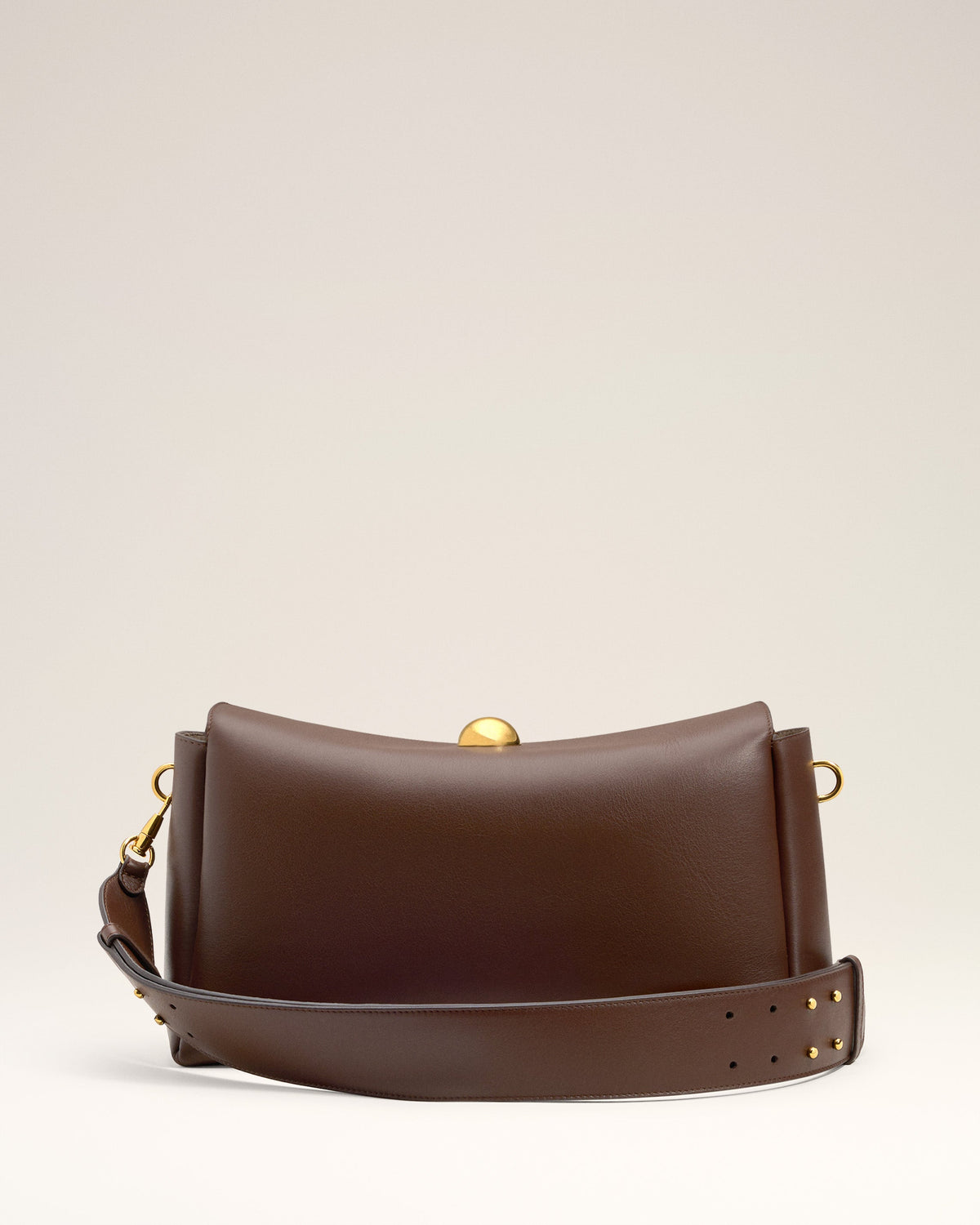 Brown Smooth Leather Carrousel Medium Bag
