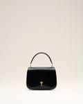 Black Glazed Leather Top Handle Paris Paris Bag