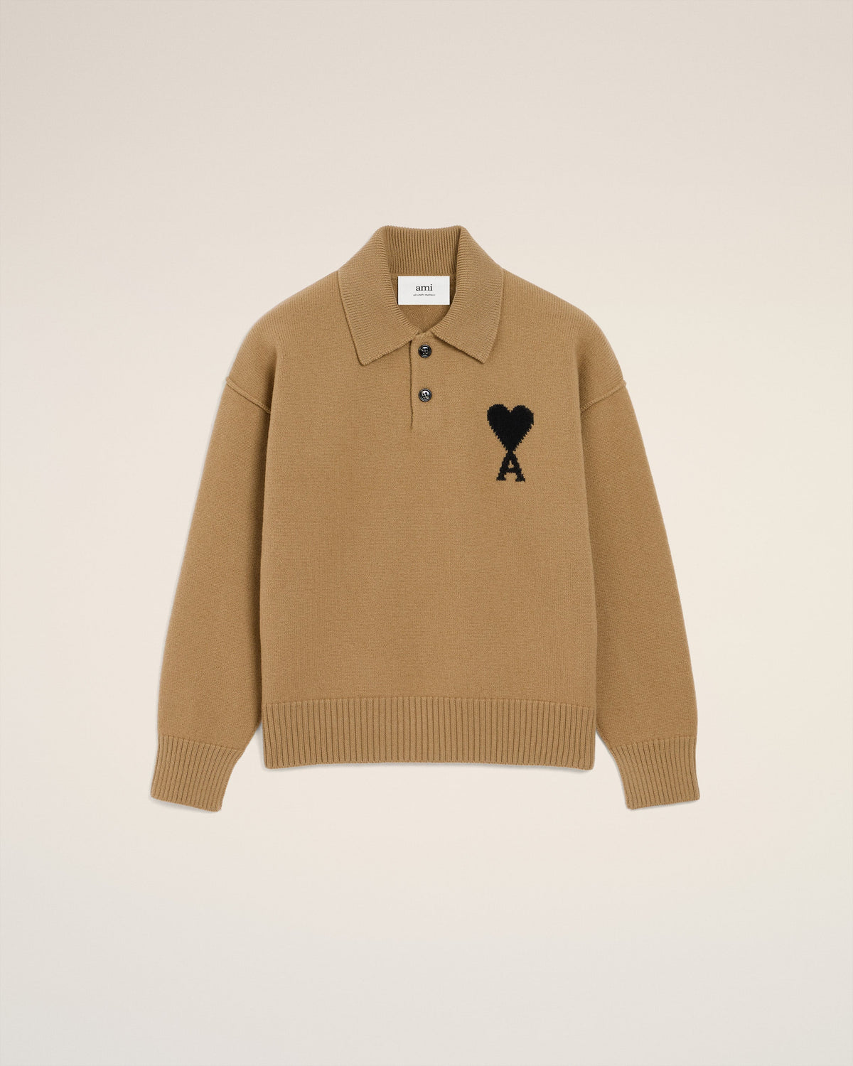 Brown Wool Ami De Coeur Polo