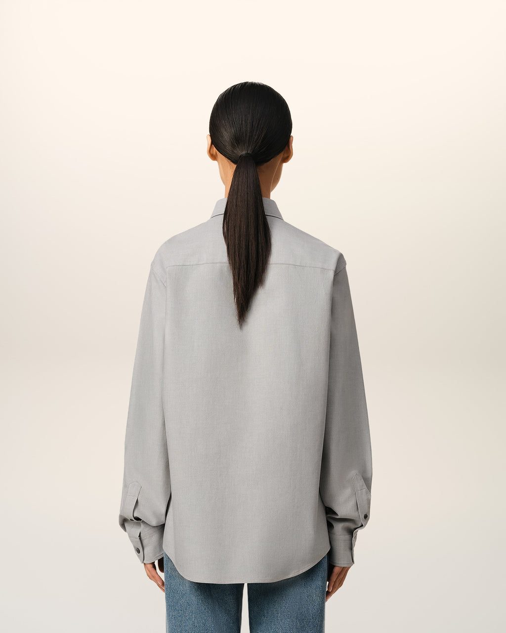 Grey Cotton Button-Down Ami de Cœur Shirt