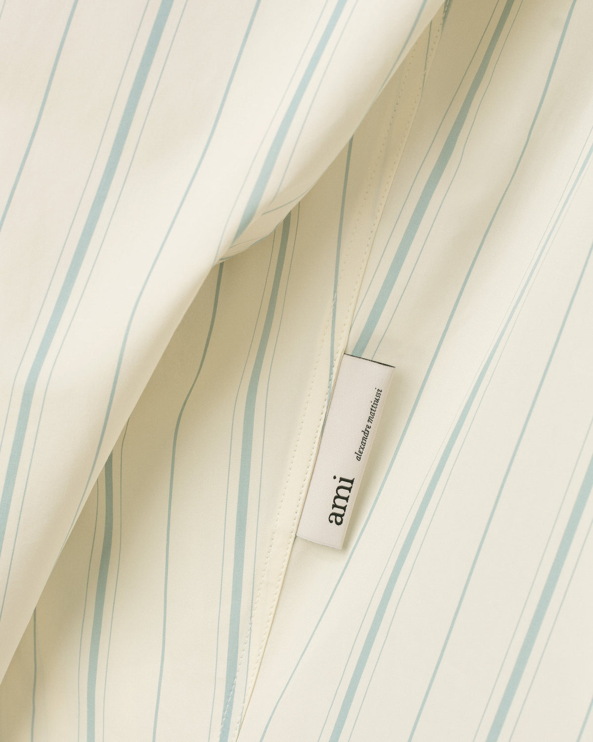Beige Cotton  Boxy Fit Striped Shirt