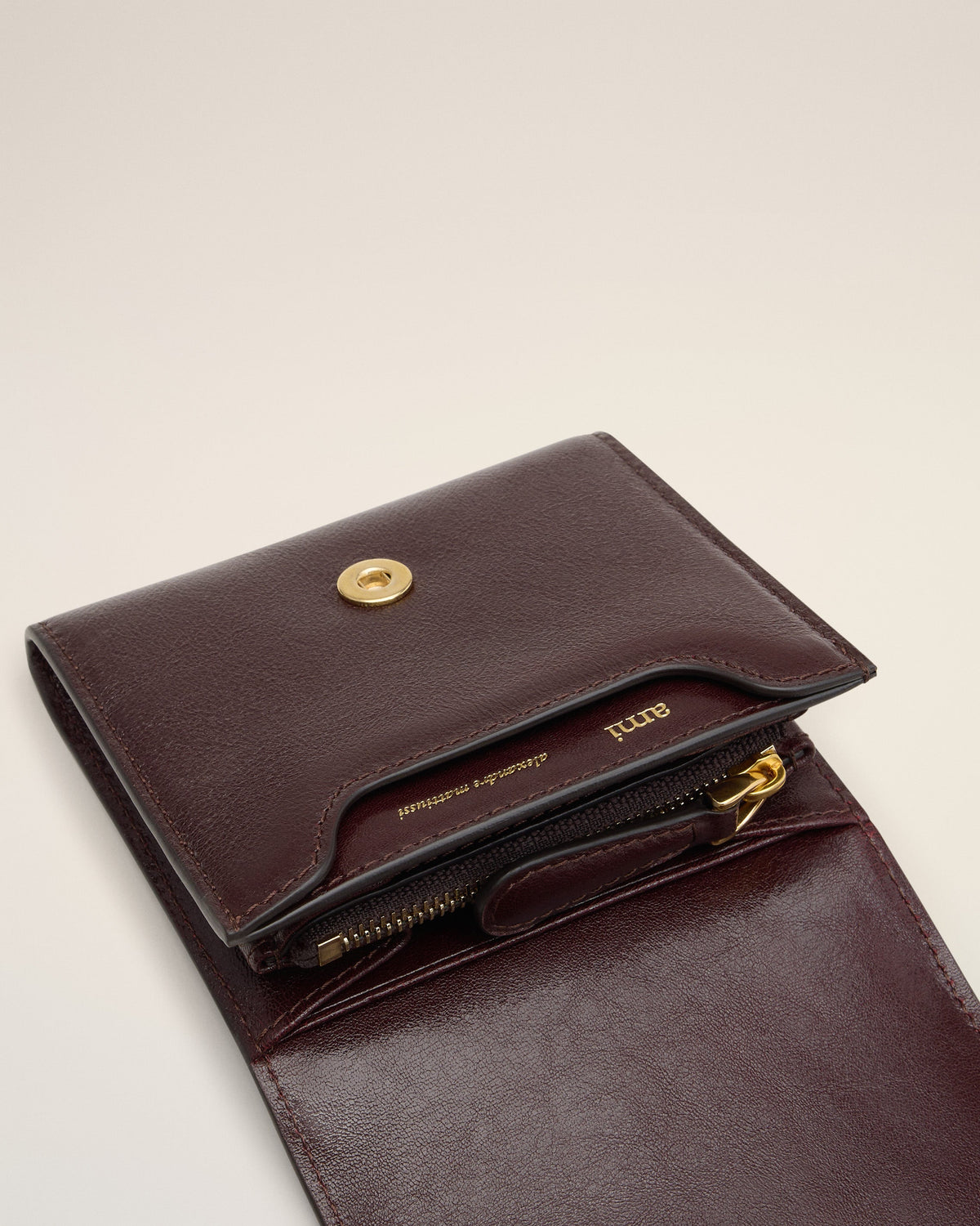 Burgundy Leather Paris Paris Compact Wallet