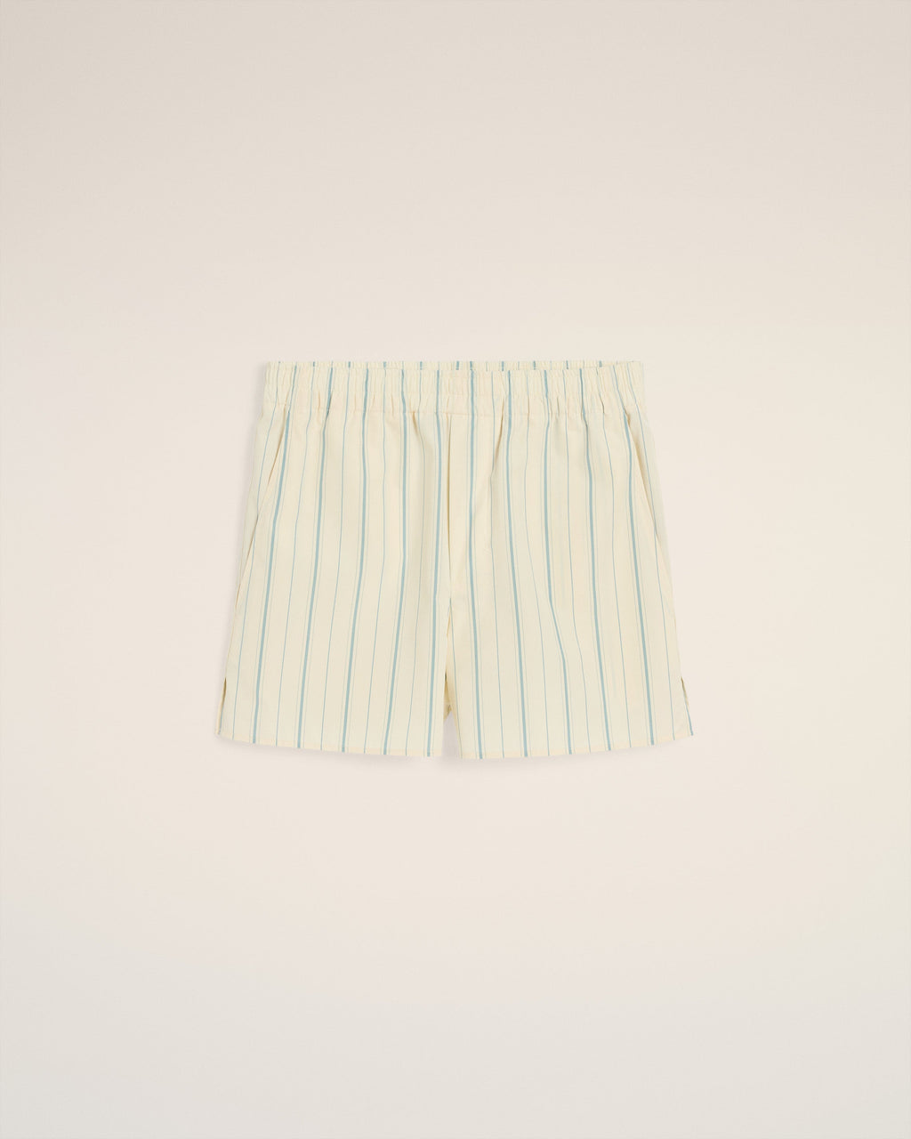 Beige Cotton Striped Short