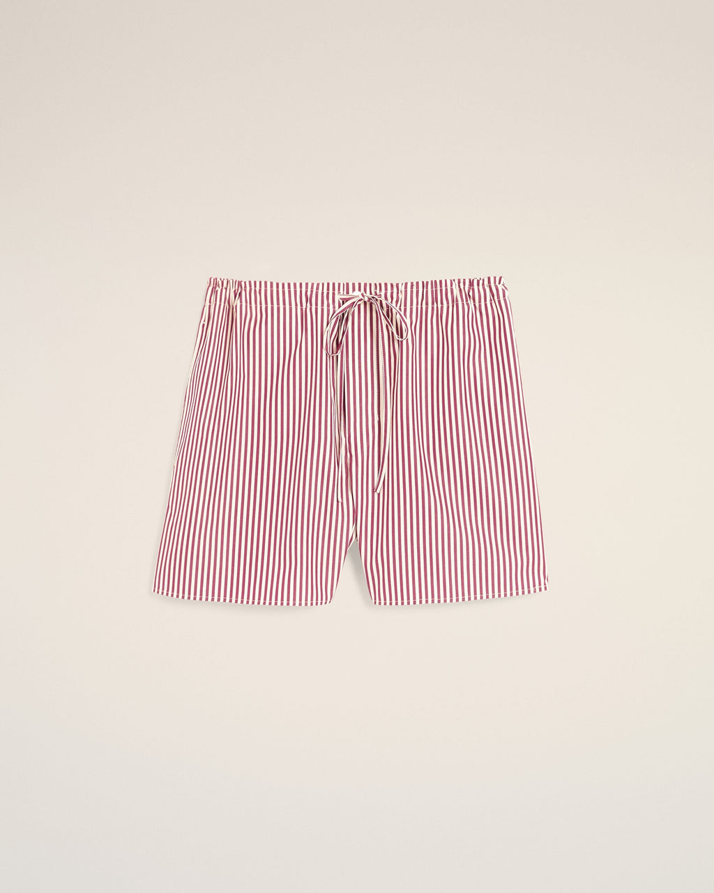 Red striped cotton shorts with Ami de Coeur arrow
