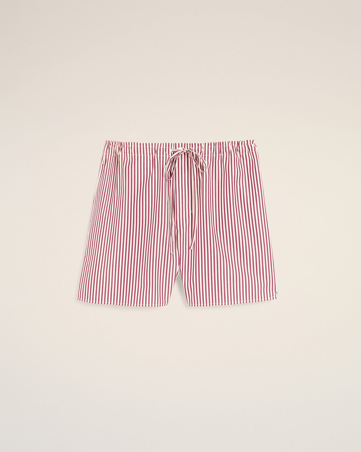 Red striped cotton shorts with Ami de Coeur arrow