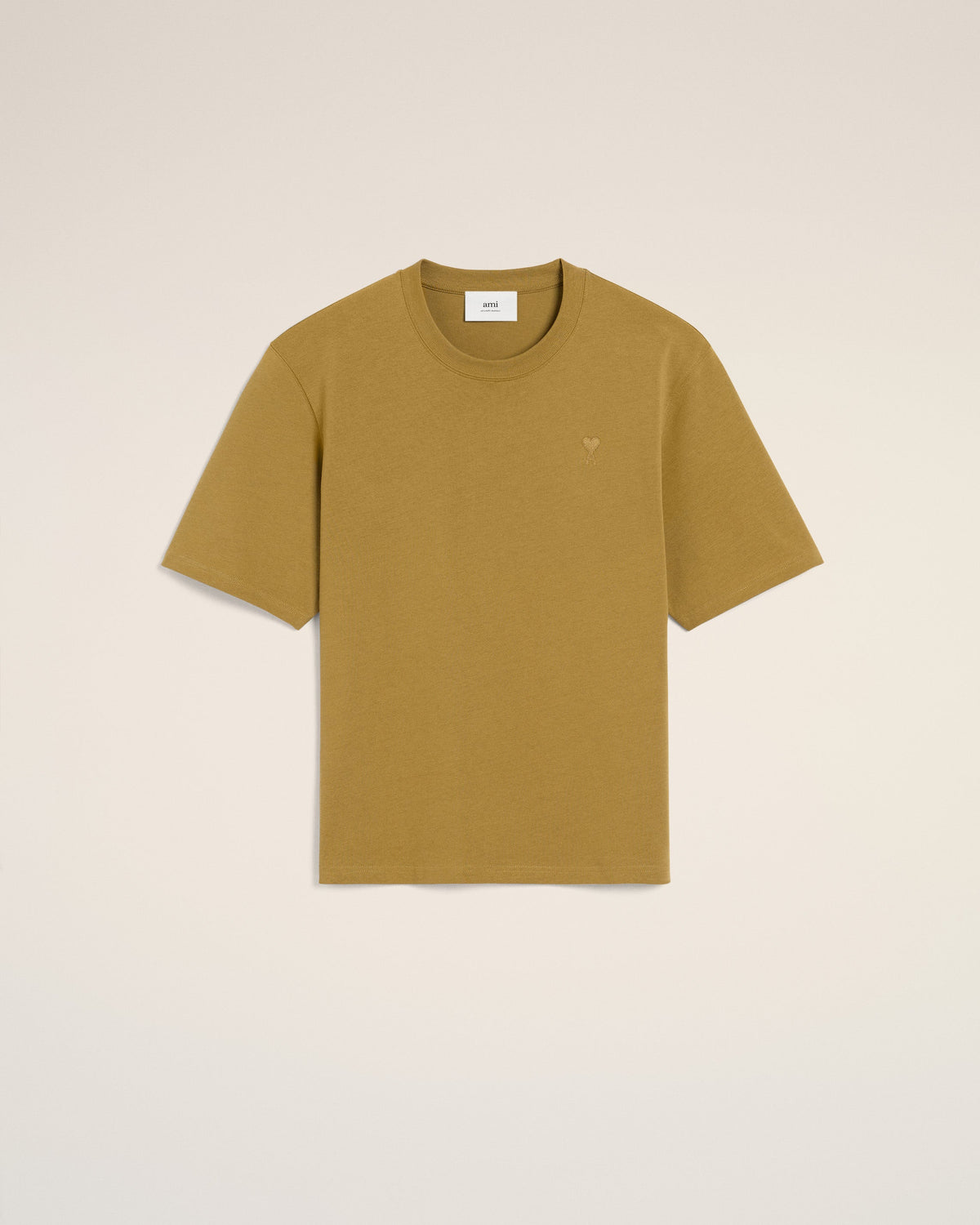 Mustard Cotton Tonal Ami de Coeur T-Shirt