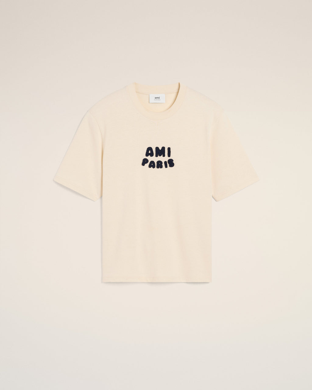 Beige Cotton Ami Paris Patch T-Shirt